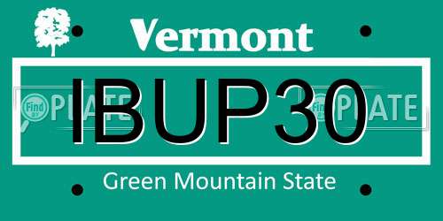 IBUP30 Vermont License Plate
