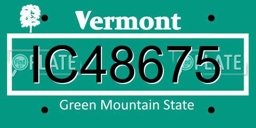 IC48675 Vermont License Plate