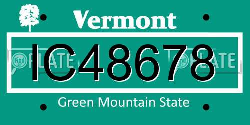 IC48678 Vermont License Plate