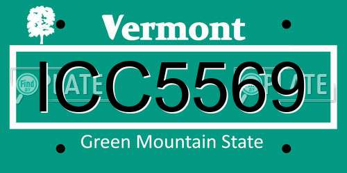 ICC5569 Vermont License Plate