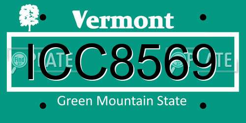 ICC8569 Vermont License Plate