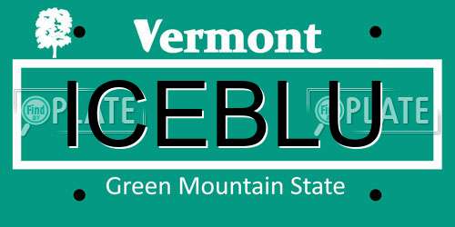 ICEBLU Vermont License Plate