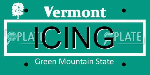 ICING Vermont License Plate