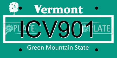 ICV901 Vermont License Plate