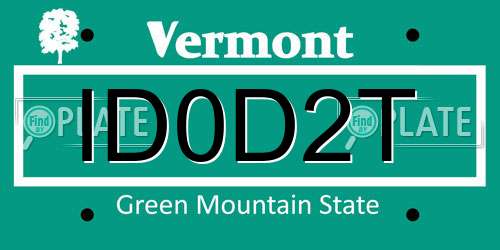 ID0D2T Vermont License Plate