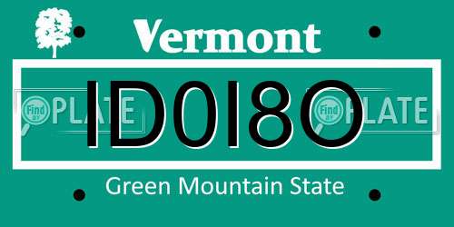 ID0I8O Vermont License Plate