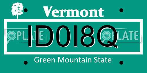 ID0I8Q Vermont License Plate