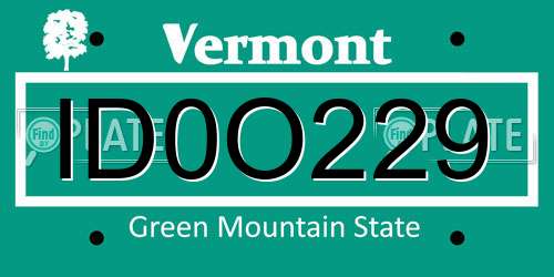 ID0O229 Vermont License Plate