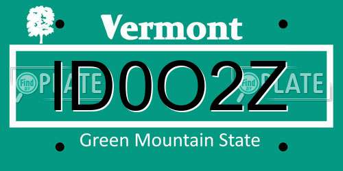 ID0O2Z Vermont License Plate