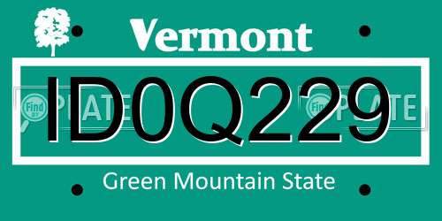 ID0Q229 Vermont License Plate