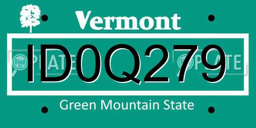 ID0Q279 Vermont License Plate
