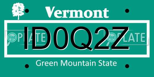 ID0Q2Z Vermont License Plate