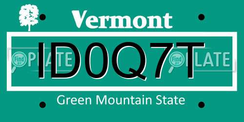 ID0Q7T Vermont License Plate