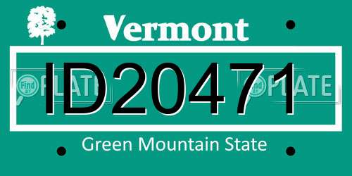ID20471 Vermont License Plate
