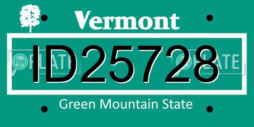 ID25728 Vermont License Plate