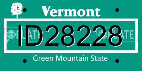 ID28228 Vermont License Plate