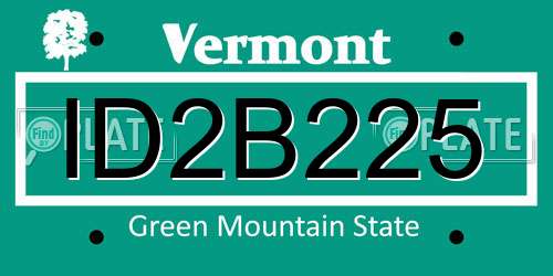 ID2B225 Vermont License Plate