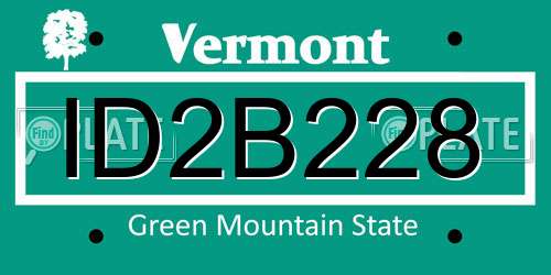 ID2B228 Vermont License Plate