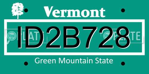 ID2B728 Vermont License Plate