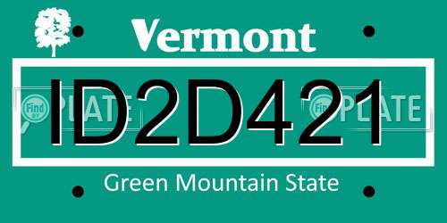 ID2D421 Vermont License Plate