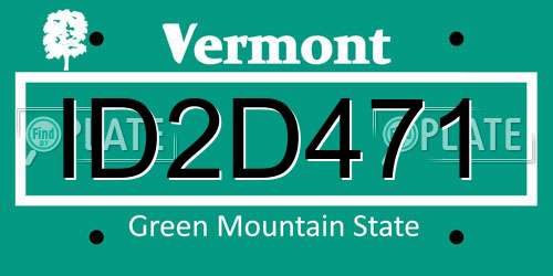 ID2D471 Vermont License Plate