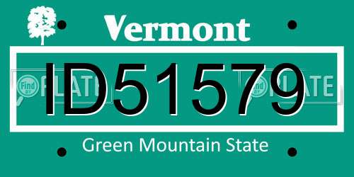 ID51579 Vermont License Plate