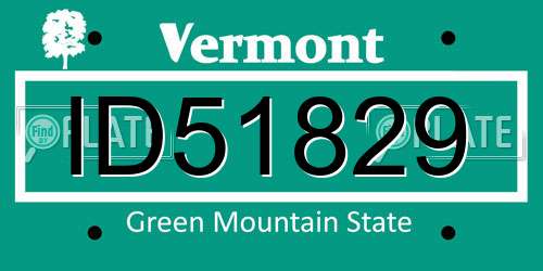 ID51829 Vermont License Plate