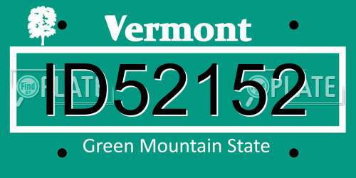 ID52152 Vermont License Plate