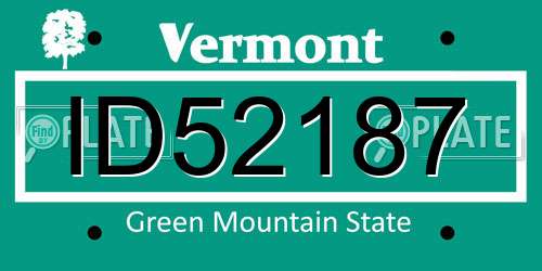 ID52187 Vermont License Plate