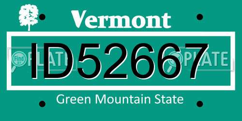 ID52667 Vermont License Plate