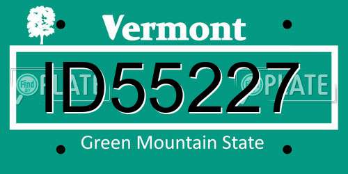 ID55227 Vermont License Plate