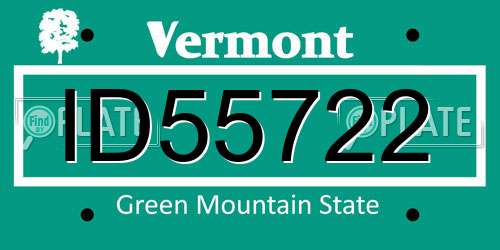 ID55722 Vermont License Plate