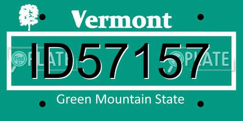 ID57157 Vermont License Plate