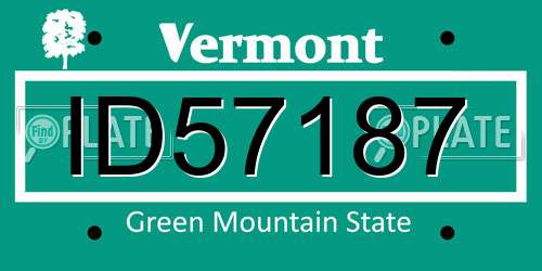 ID57187 Vermont License Plate