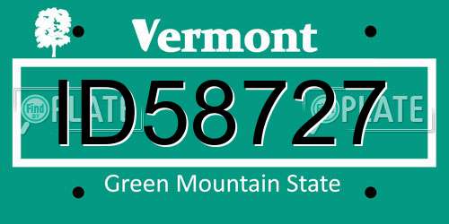ID58727 Vermont License Plate