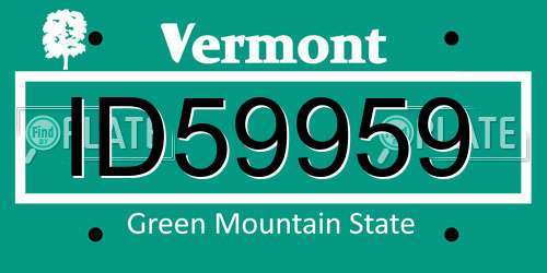 ID59959 Vermont License Plate