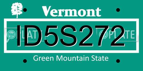 ID5S272 Vermont License Plate
