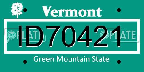 ID70421 Vermont License Plate