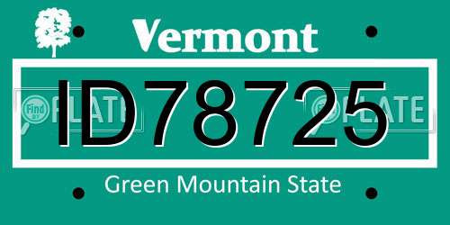 ID78725 Vermont License Plate