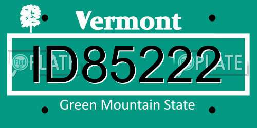 ID85222 Vermont License Plate