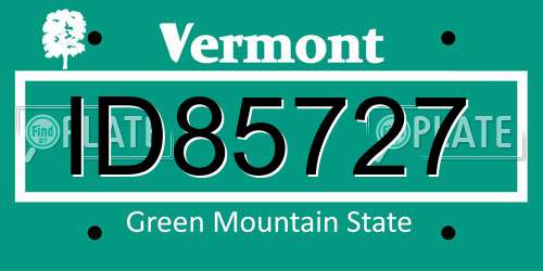 ID85727 Vermont License Plate