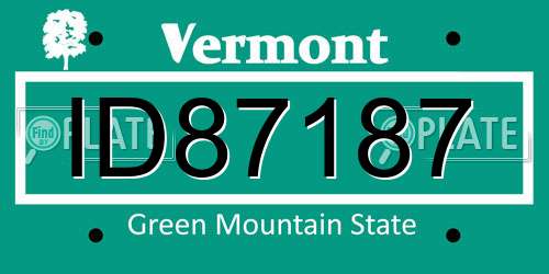 ID87187 Vermont License Plate