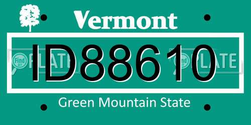 ID88610 Vermont License Plate