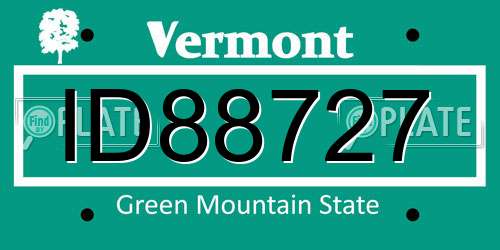 ID88727 Vermont License Plate