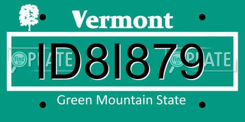 ID8I879 Vermont License Plate