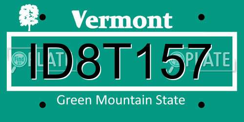 ID8T157 Vermont License Plate