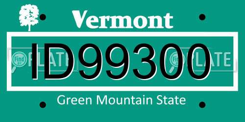 ID99300 Vermont License Plate