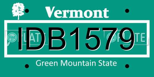 IDB1579 Vermont License Plate