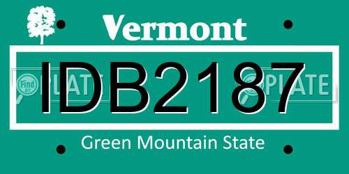 IDB2187 Vermont License Plate