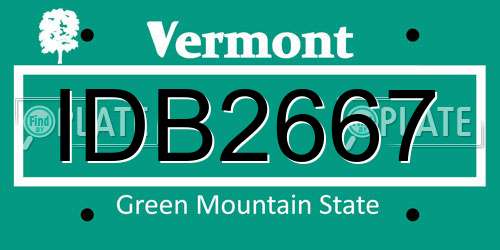 IDB2667 Vermont License Plate